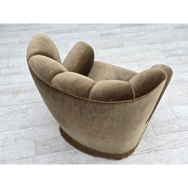 Danish Relax Armchair in Dark Green Velour and Ash, 1960s For Sale - Image 13 of 18