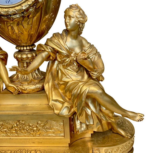 Early 19th Century Antique French Ormolu Mantel Clock by Victor Paillard, Paris – Gilt Bronze Figural Clock, 19th Century For Sale - Image 5 of 6