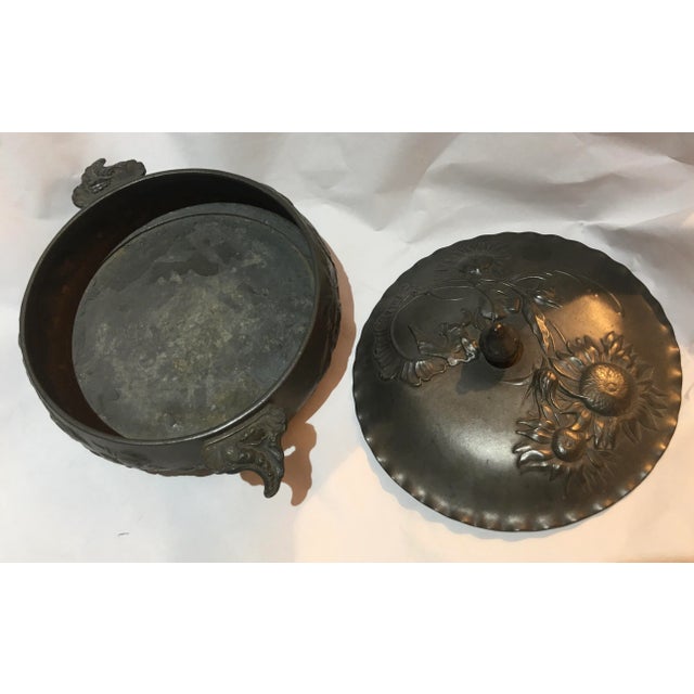 Vintage Kayserzinn Art Nouveau Pewter Dish & Lid For Sale - Image 9 of 13