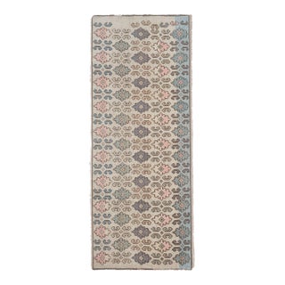 Vintage Short Oushak Rug Runner 2'6'' X 6'1'' For Sale