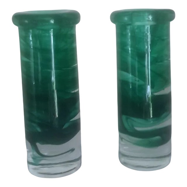 Glass Candleholders by Anna Ehrner from Kosta Boda, Set of 2 For Sale