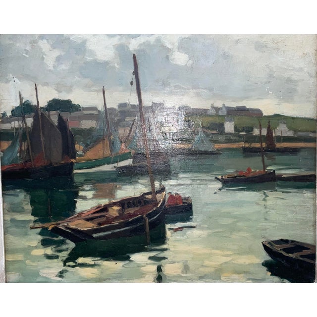 French Impressionist Harbor Scene Oil Painting Lucien Lefebvre-Foinet Paris For Sale - Image 12 of 17