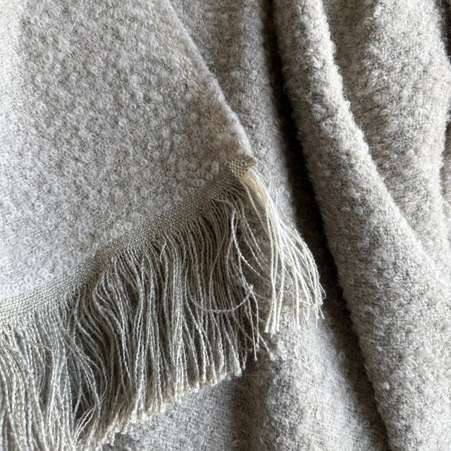 Beige Belgian Linen and Wool Throw-Xl For Sale - Image 4 of 5