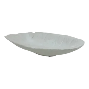 Made Goods Large White Concrete Leaf Obert Bowl