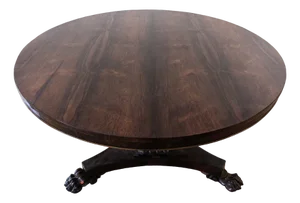 Round Table in Rosewood with Lion's Leg Foot, Late 1700s