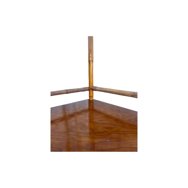 1960s Vintage Bamboo 5 Tier Corner Shelf Unit For Sale - Image 10 of 12