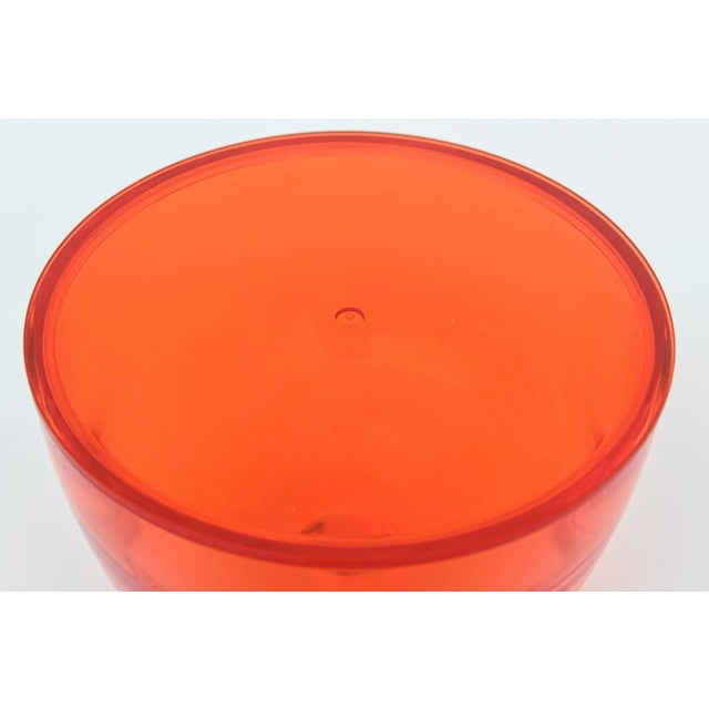 Round Lidded Orange Lucite Box For Sale In Miami - Image 6 of 12