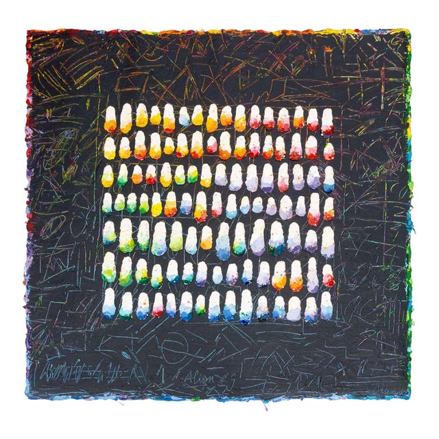 Late 20th Century Elfi Schuselka "Align #9" Acrylic on Tarlatan For Sale