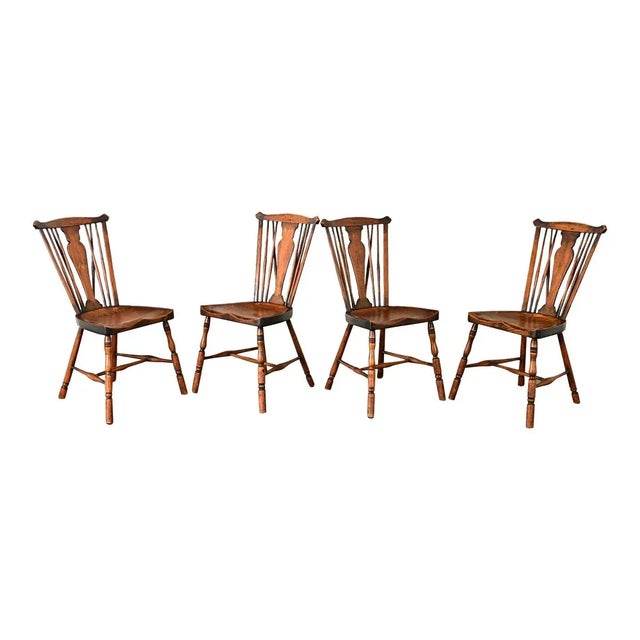 English 19th Century Oak Windsor Chairs - Set of Four For Sale - Image 12 of 12