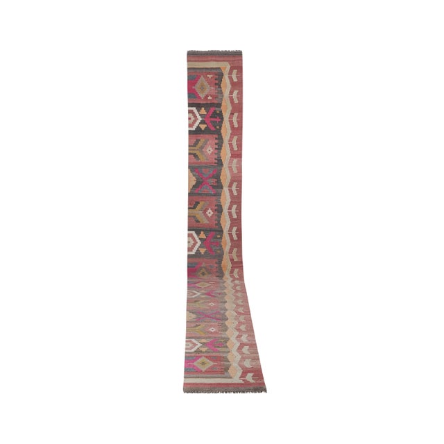 1970s Vintage Turkish Oushak Stair Kilim Runner For Sale - Image 13 of 13
