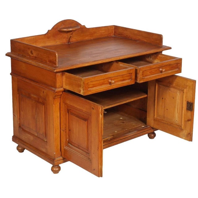 Antique Country Larch Washbasin Cabinet For Sale - Image 6 of 13