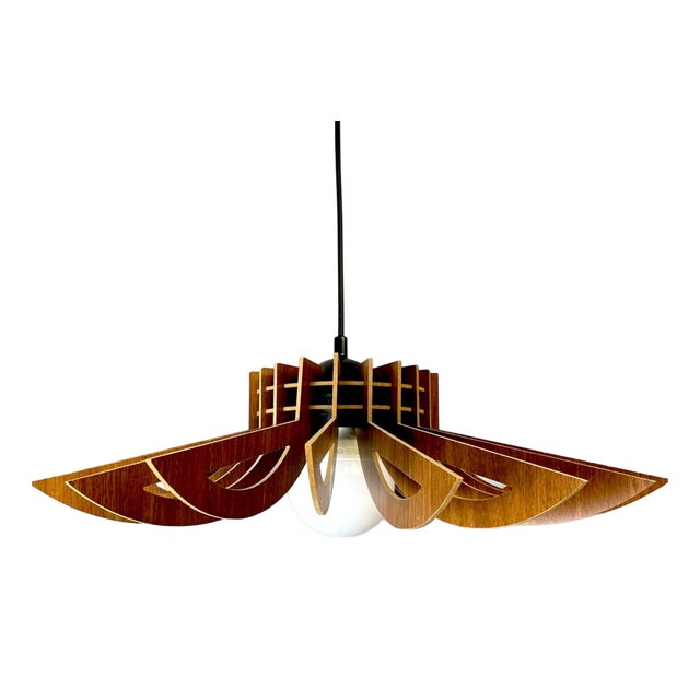 Scandinavian Portuguese Modular Wooden Hanging Lamp, 2010s For Sale