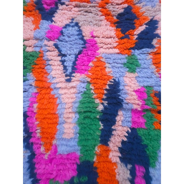 Bathroom Rug Moroccan Handmade Colorful Wool Azilal Luxury Bath Rug (2' X 4') For Sale - Image 6 of 10