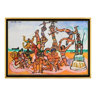 1980s Muscle Beach, Red Grooms For Sale