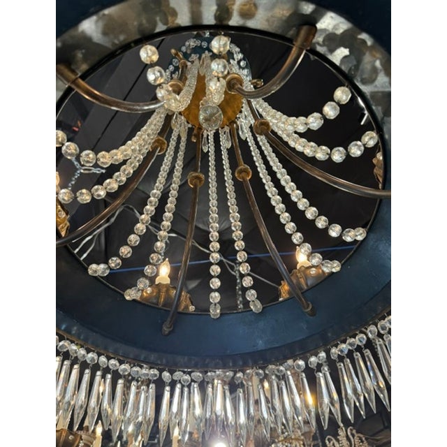 Metal Vintage French Maison Jansen Tole and Crystal Chandeliers For Sale - Image 7 of 7