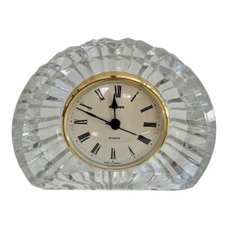 Late 20th Century Staiger Cut Crystal Mantel Clock For Sale