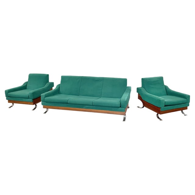 Vintage Sofa Set by Saporiti, Italy, 1950s, Set of 3 For Sale