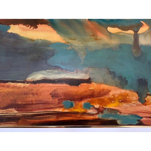 Navajo Wild Land (1973) Abstract Expressionist Landscape Oil Painting by Matthew Diamond For Sale - Image 4 of 14