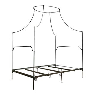 Vintage Regency Wrought Iron Canopy Full Bed For Sale