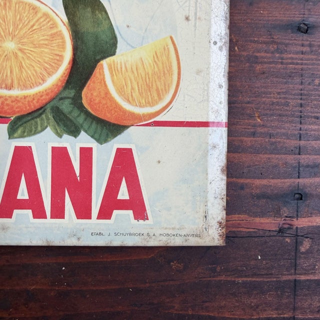 Mid-Century Modern Metal ABTS Orana Advertising Sign, Belgium, 1953 For Sale - Image 3 of 7