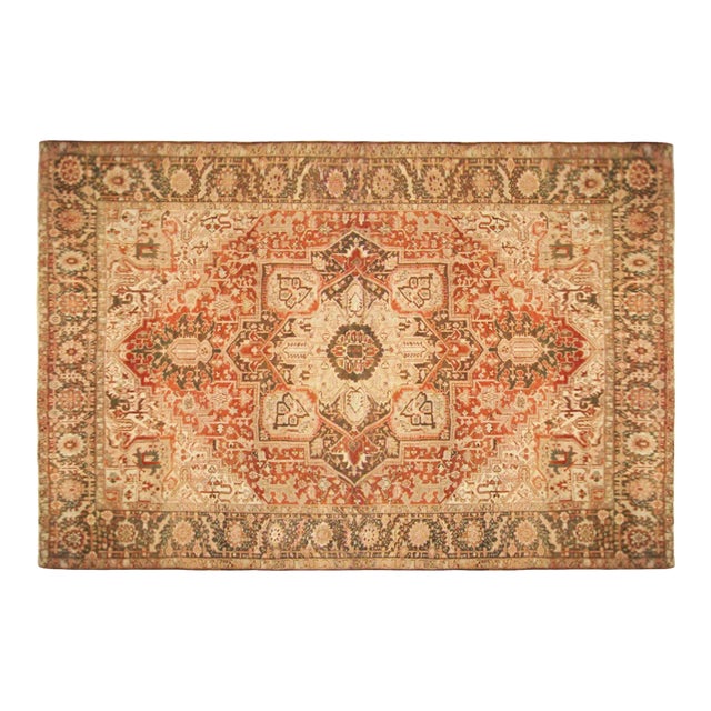 Vintage Persian Decorative Oriental Heriz Rug in Room Size For Sale