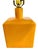 Mid-Century Modern Orange Ceramic Cube Lamp With Squared Burlap Shade For Sale - Image 3 of 4