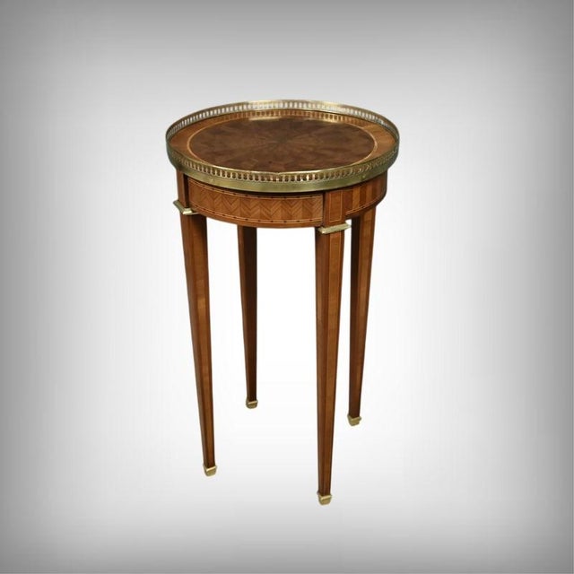 Antique Louis XVI Style Marquetry Side Table, 1890s For Sale - Image 13 of 13