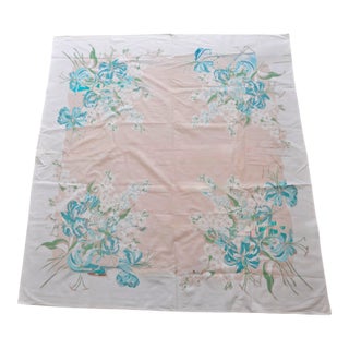 Vintage Cotton Printed Tablecloth For Sale