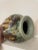 Antique Abstract Asian Raku Ceramic Pottery Vase in Celadon, Camel, Chocolate Brown For Sale - Image 9 of 12