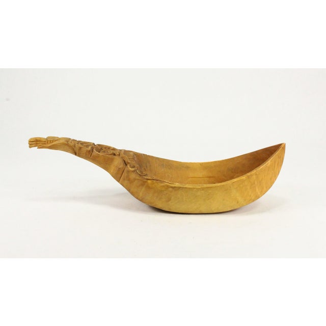 Early 20th Century Early 1900's Carved Wood Scoop Ladle Spoon Norwegian Folk Art Kåsa For Sale - Image 5 of 12