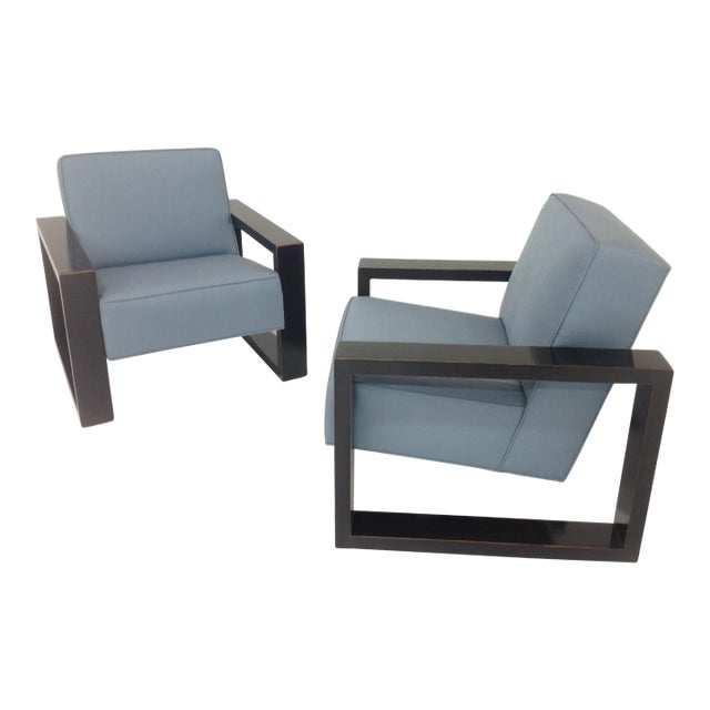 Modern Pair of Lounge Chairs For Sale