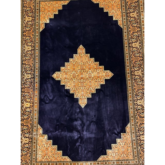 Textile 4ft × 6ft 6in Hand Knotted Silk Kashmiri Rug For Sale - Image 7 of 12
