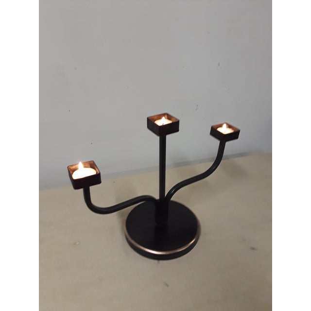 Industrial Tige Bronze 3 Arm Candle Holder Chairish