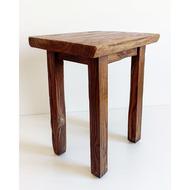 Spanish Colonial Rustic Oak Stool For Sale - Image 11 of 18