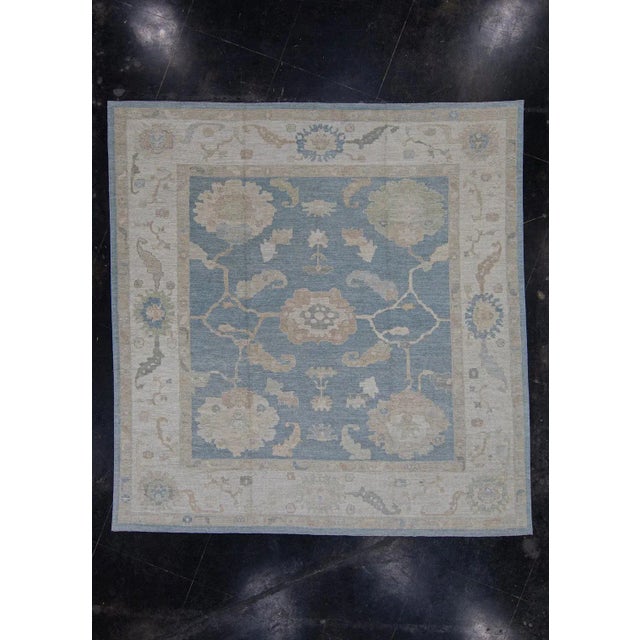 Square Turkish Oushak Rug 12'1" x 12'5" For Sale In Houston - Image 6 of 6