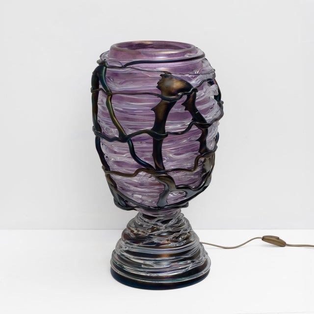 Sculptural Murano Glass Table Lamp, 1990 For Sale - Image 9 of 9