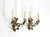 Mid-Century Modern Floral Wall Lamps in Metal with Hand-Painted Details, Italy, 1950s, Set of 2 For Sale - Image 3 of 17