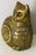 Vintage brass cat paper weight or decorative accessory. Great swirl detail to seated cat figure.