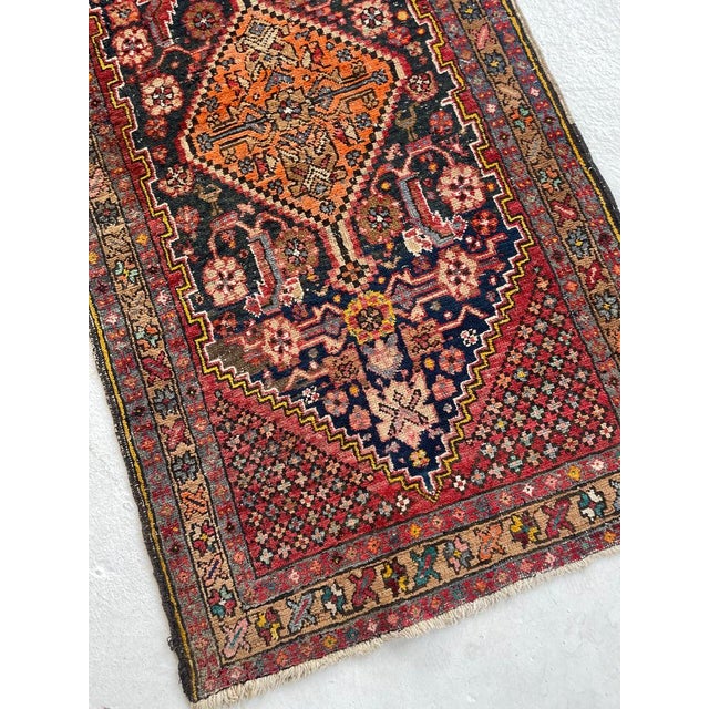 Antique Runner KISSING LIONS LEOPARDS with Duel Feline Subjects Rug 2.11 x 10.6 For Sale - Image 12 of 13