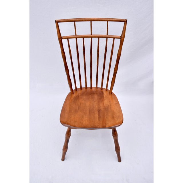 American Nichols & Stone Birdcage Windsor Dining Chairs, Faux Bamboo For Sale - Image 3 of 9