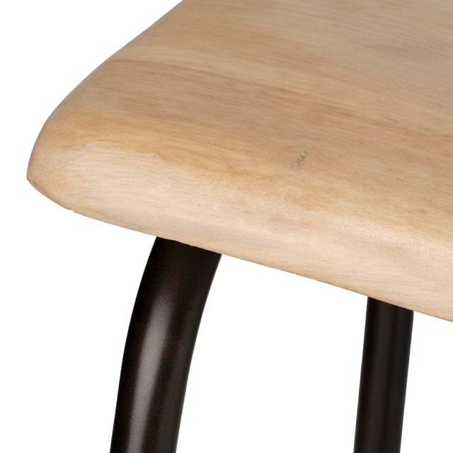 Traditional Jamie Young Bend Iron Counter Stool, Bleached Mango Wood For Sale - Image 3 of 4