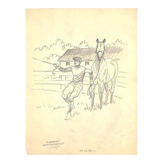 Original 1944 Pencil Drawing From Hi, Guy! The Cinderella Horse by Paul Brown 15 For Sale