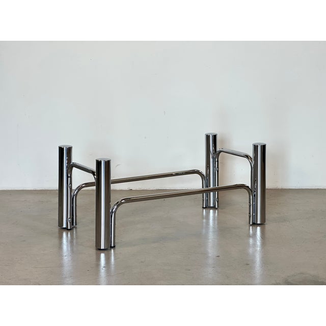 1970s Steel and Smoked Glass Coffee Table, 1970s For Sale - Image 5 of 9
