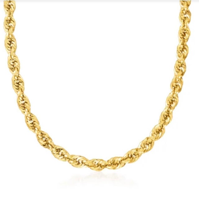 14 Karat Yellow Gold 20.5 Gm, Rope Chain Necklace For Sale - Image 4 of 8