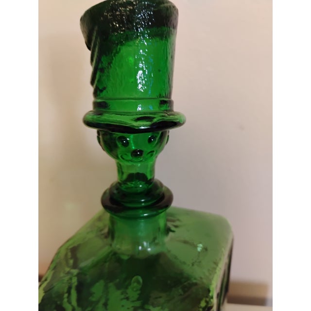 1960s 1960s Italian Emerald Green Glass Car Decanter For Sale - Image 5 of 8
