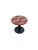 Vintage French Geometric Marquetry and Cast Iron Martini Side Table by Michel Postaire, 1980s For Sale - Image 3 of 6
