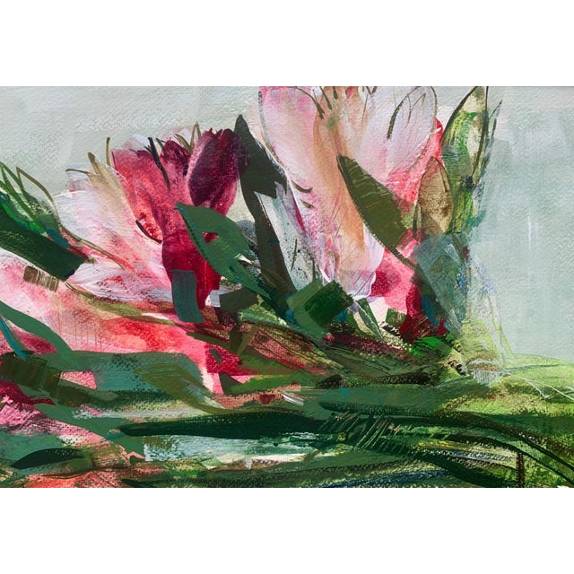 Contemporary Bozena Lesiak, Tulips, Gouache on Paper, 2024 For Sale - Image 3 of 7