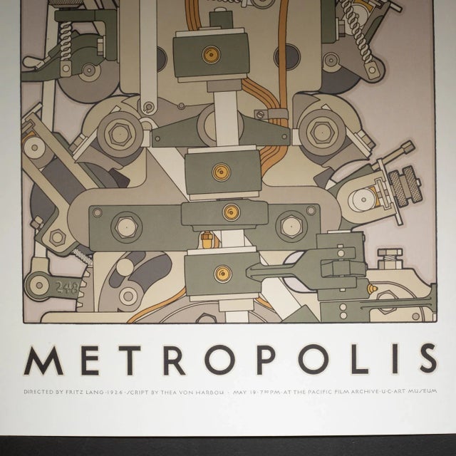 ABOUT An original lithograph poster for Fritz Lang's 1927 movie Metropolis shown at the Pacific Film Archive at the U.C....