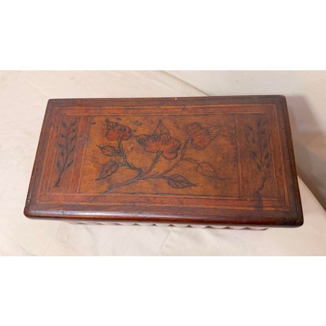 Antique 19th Century Handmade Inlaid Marquetry Wood Book Shelf Jewelry Box For Sale In New York - Image 6 of 12