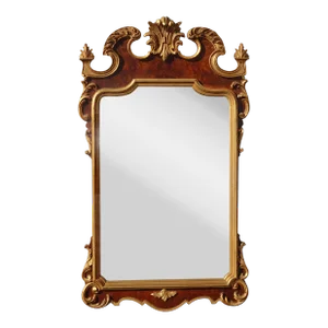 Vintage Federal Parcel Period Gilt Wall Mirror ~ Chippendale Style Made in Italy